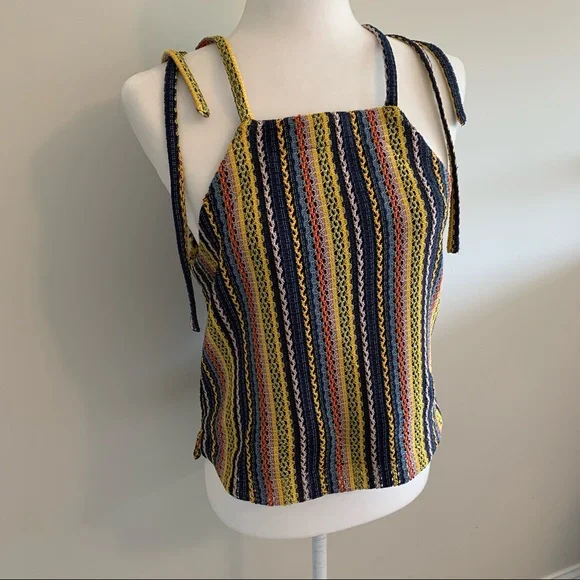 Madewell Texture and Thread Boho Colorful Striped Top - Picture 10 of 10